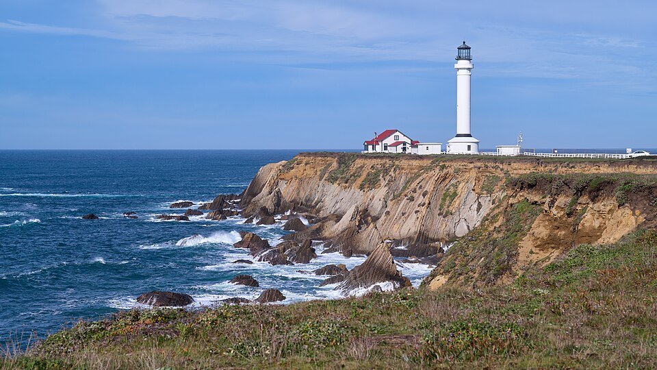 Point Arena Lighthouse on the bluff