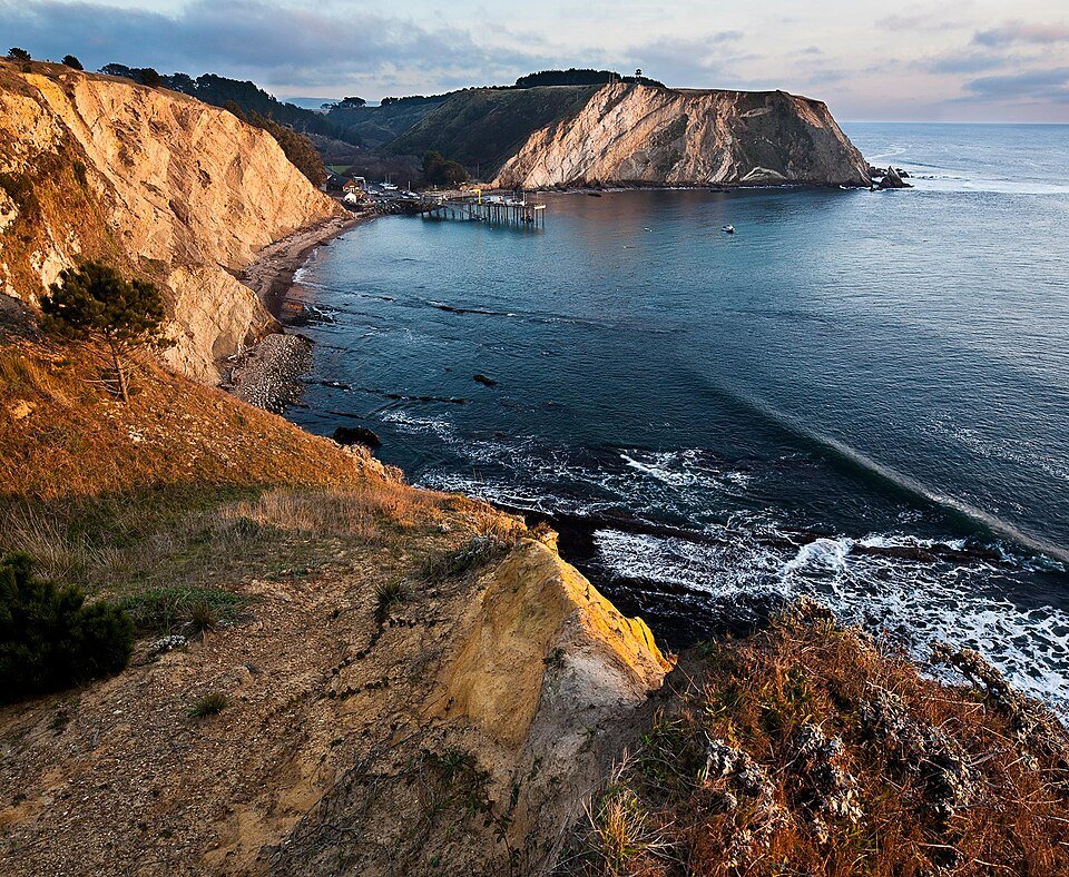 Point Arena Cove and pier from Stornetta
